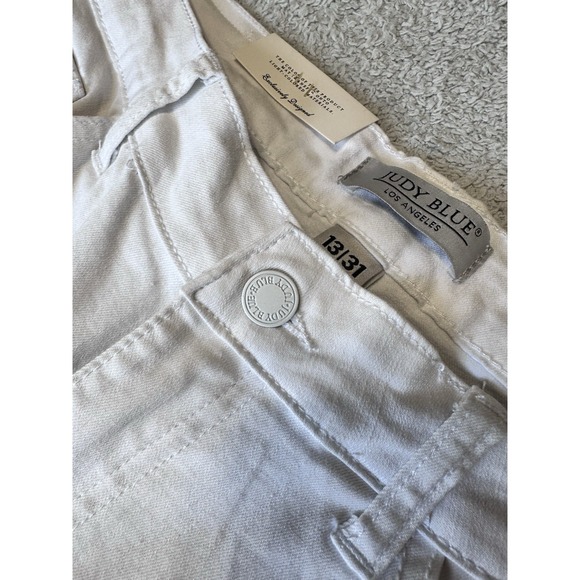 Womens White Judy Blue Mid Rise Skinny Fit Size 13/31 - Picture 6 of 11